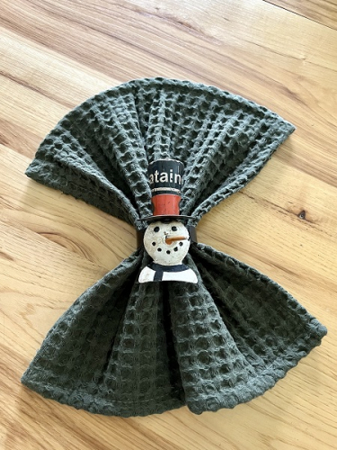 SNOWMAN W/TOP HAT NAPKIN RING *NEW* AVAIL JULY 2024